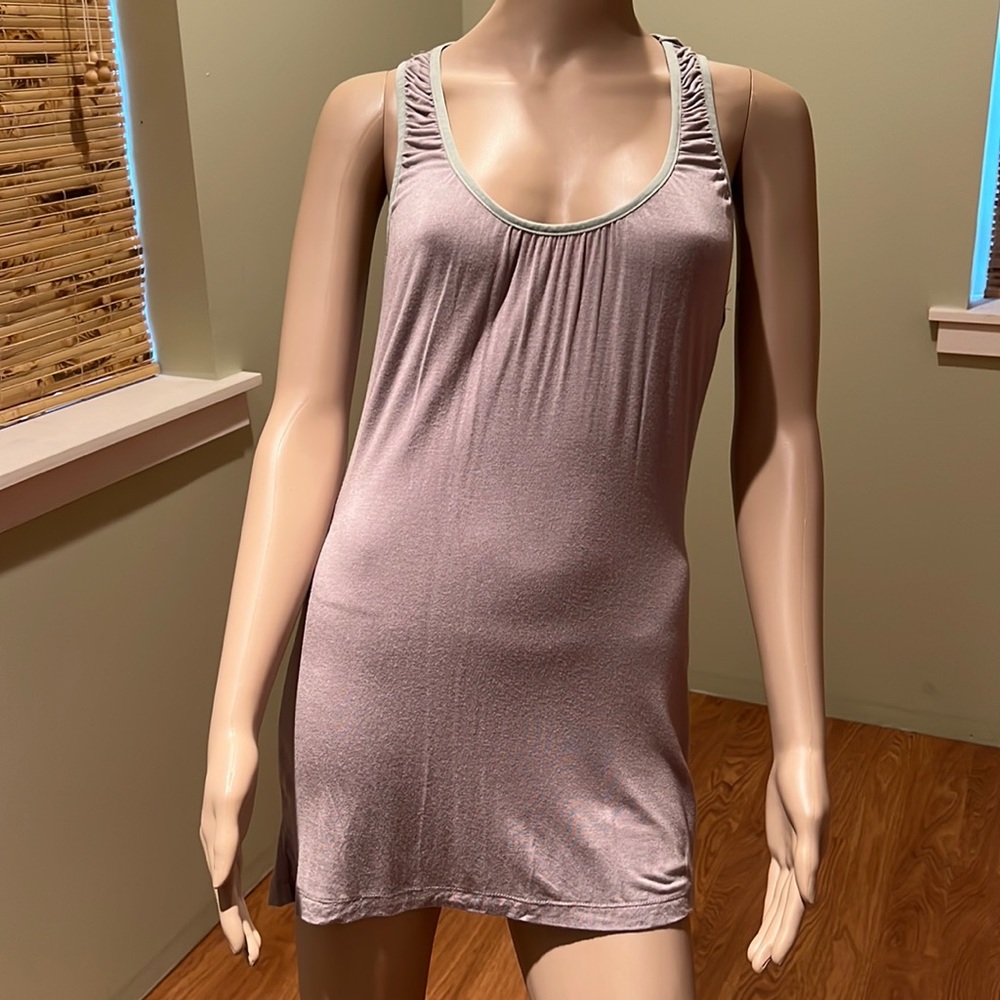 Bedo Sleeveless Top In Taupe With Green Trim Size L